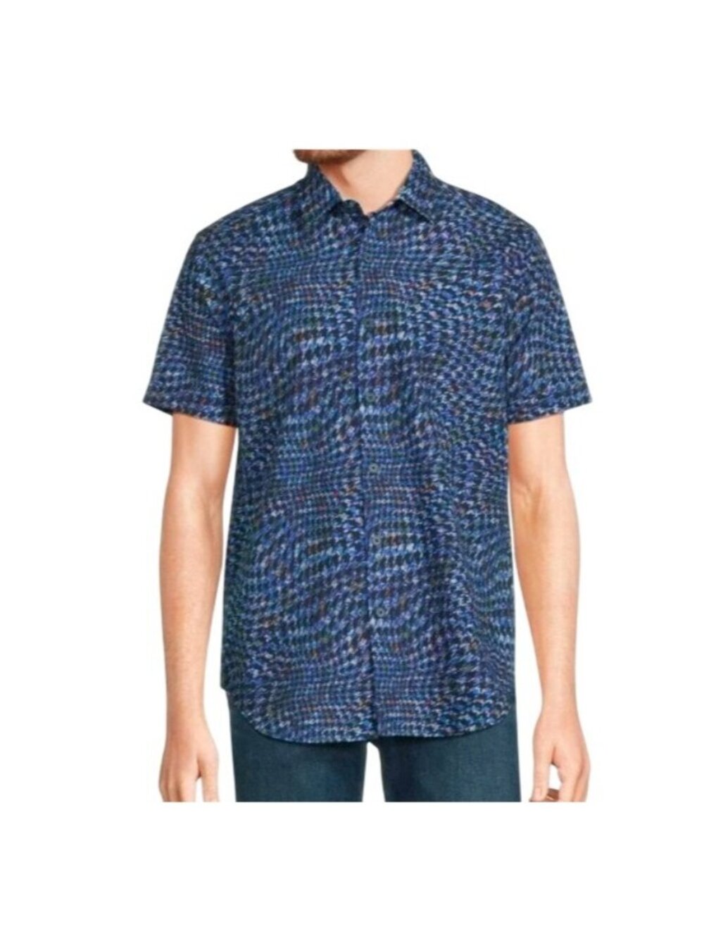 Robert Graham Shirt Men's Large Classic Fit Abstract Houndstooth Button Up